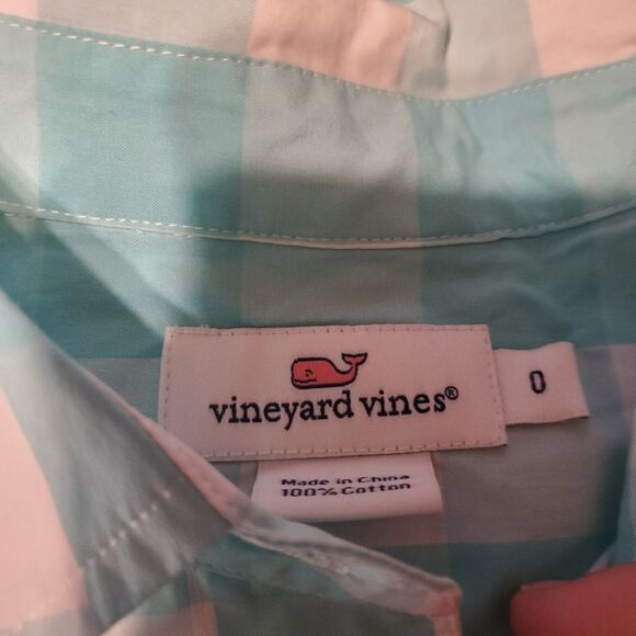 Vineyard vines blue gingham button down shirt sz0 - Picture 3 of 3